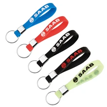 Отличная Автомобильная наклейка, светящаяся силиконовая эмблема, значок, автомобильный брелок для ключей, брелок для Saab 9000 900 428 03-10 9-3 9-5 93 95, автомобильный Стайлинг