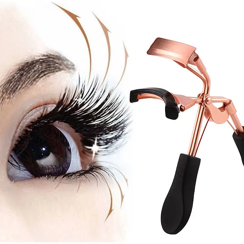 

100% New Eyelash Curler With Black Handle Steel Rose Gold Color Eyelash Curler Stage Makeup Tolls Accessory