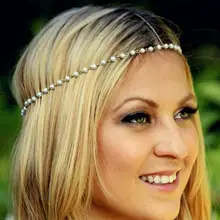 Металлическая панк повязка на голову, Золотая многослойная индийская Бохо цепочка на голову, жемчужный головной убор, трендовые аксессуары для волос, ювелирные изделия для женщин