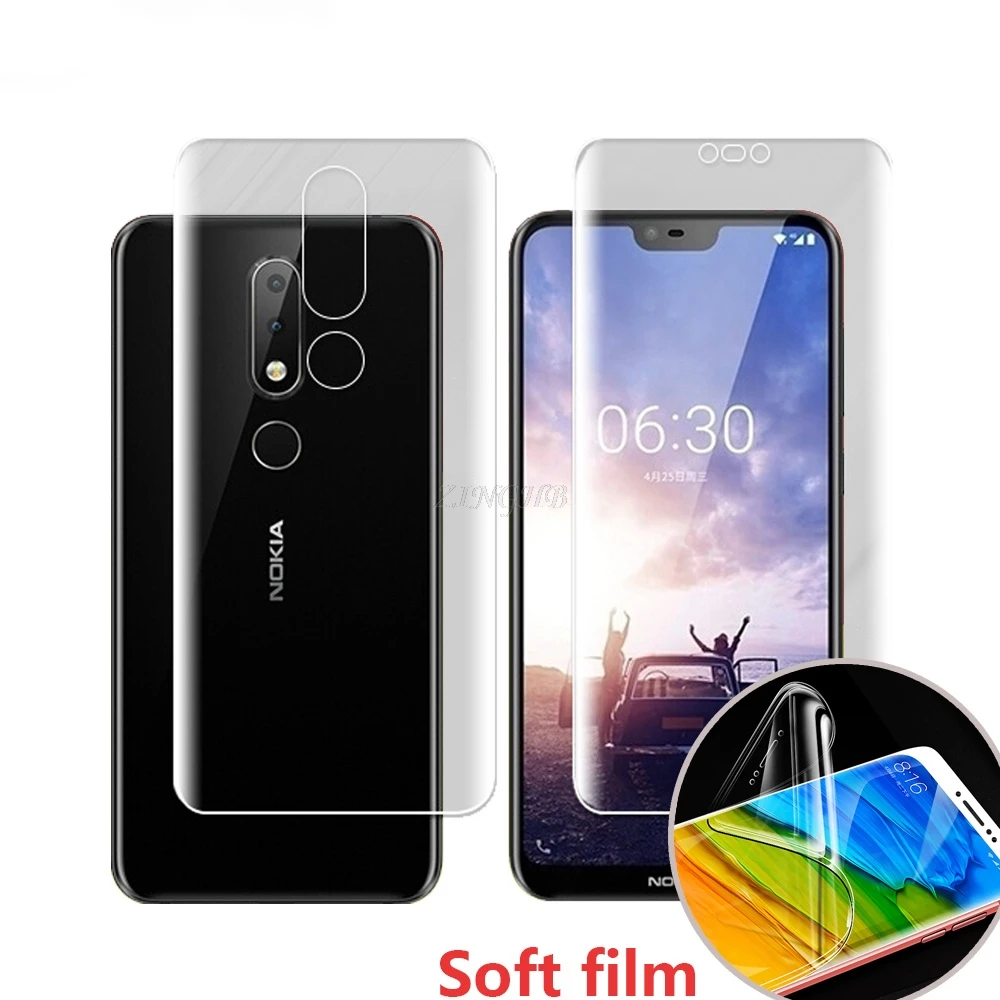 

2 Pcs Front & Back Soft High Clear Auto Fixed TPU Screen Protector Film for Nokia X6 5.8" Anti-Scratch Film +Retail Packing