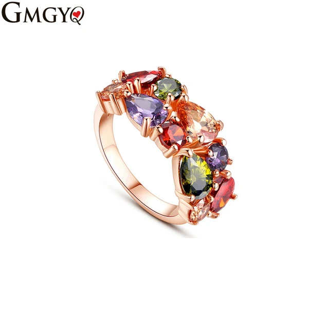 GMGYQ Hot Rose Goud Kleur Mona Lisa Ring voor Vrouwelijke Bruiloft met AAA Kleur GMGYQ Hot Rose Goud Kleur Mona Lisa Ring voor Vrouwelijke Bruiloft met AAA Kleur