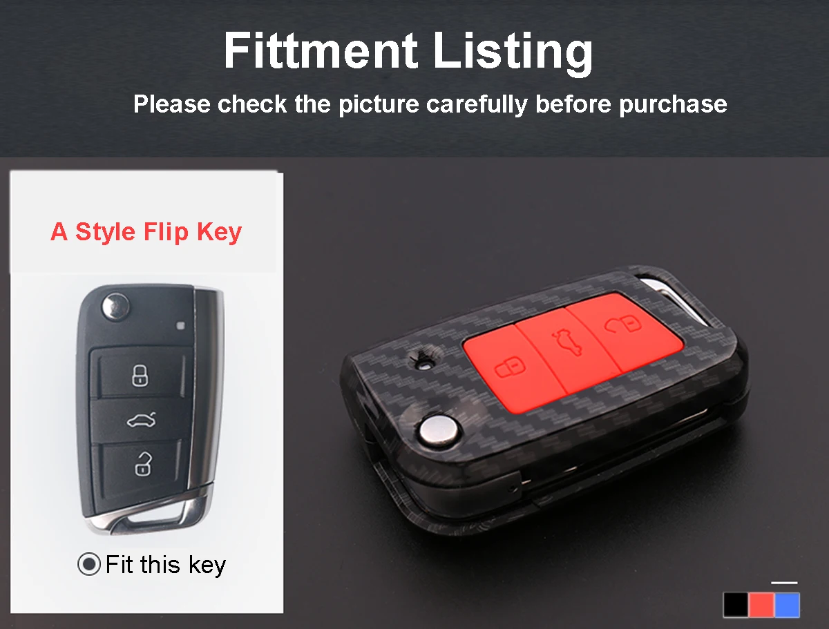 Keyforkess 10x copertura della cassa chiave dell'automobile del carbonio per Volkswagen VW Golf 7 mk7 Seat Ibiza Leon FR 2 Altea Aztec per Skoda Octavia - HTB1M0IdJuSSBuNjy0Flq6zBpVXaj