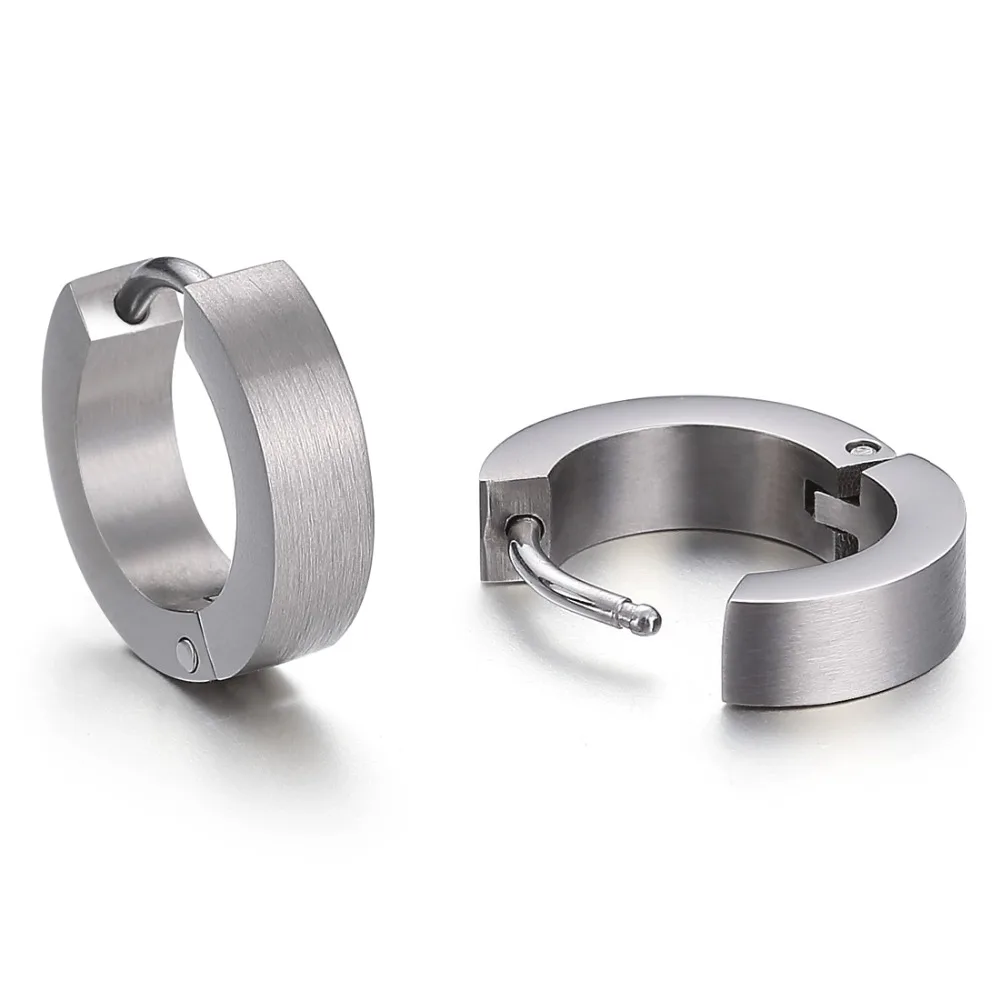 

Simple Style Hoop Earrings for Ladies / Boy Silver Color Small Circle Pure Titanium Party Fashion Jewelry TIE007
