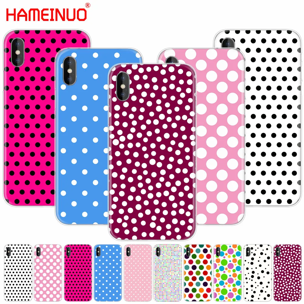 

HAMEINUO Polka Dots pink girl cell phone Cover case for iphone X 8 7 6 4 4s 5 5s SE 5c 6s plus