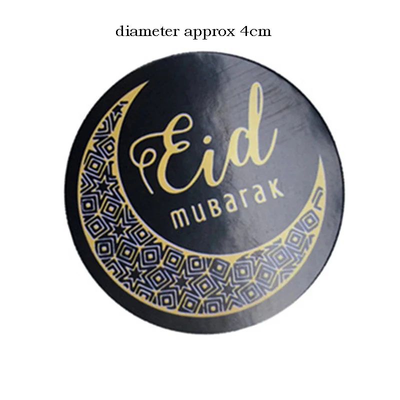 60pcs Eid Mubarak Decoration Paper Sticker Lable Seal 4cm Gift Sticker Islamic Muslim Mubarak Decoration Ramadan Supplies