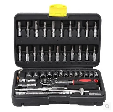 

46pcs/set of auto repair tools batch of head combination ratchet wrench set hardware kit for car tools kit set Hand tool