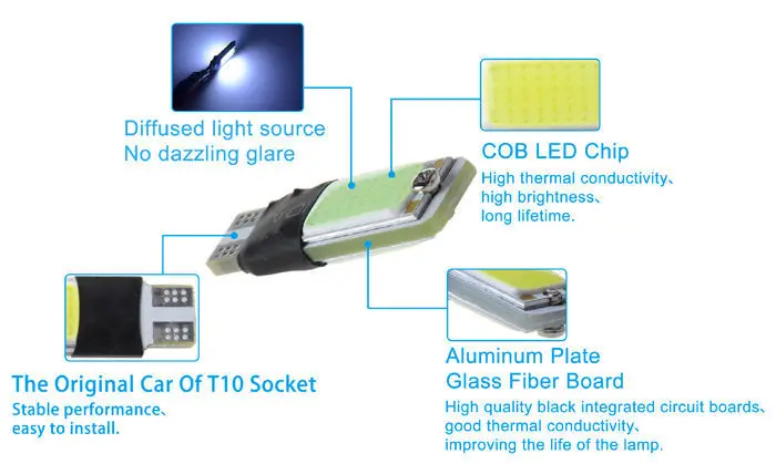 T10 6W 6K Car LED Indicator Light 6