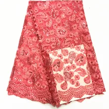 african tulle lace french with sequins wholesale material for sewing  net