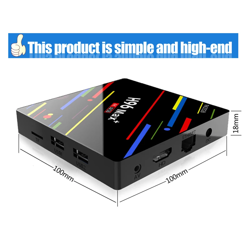H96 MAX Plus Android 8.1 Smart TV Box 4GB RAM 64G ROM 4K Ultra HD H.265 USB 3.0 Dual Wifi 2.4/5.0G youtube Media Player