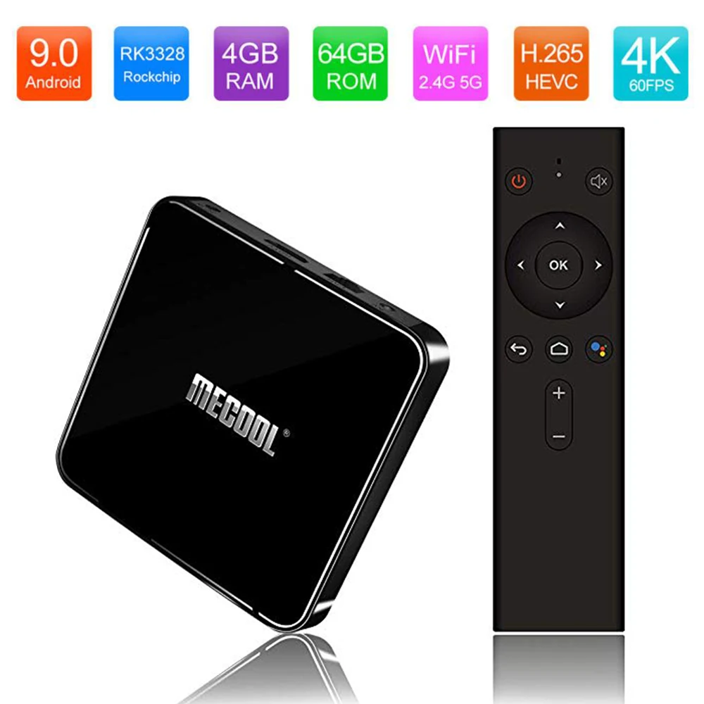 

MECOOL KM3 Smart TV Box Google Android 9.0 Media Player Amlogic S905X2 With Voice Remote 4GB 64GB 4K Full HD BT 4.1 IPTV Boxes