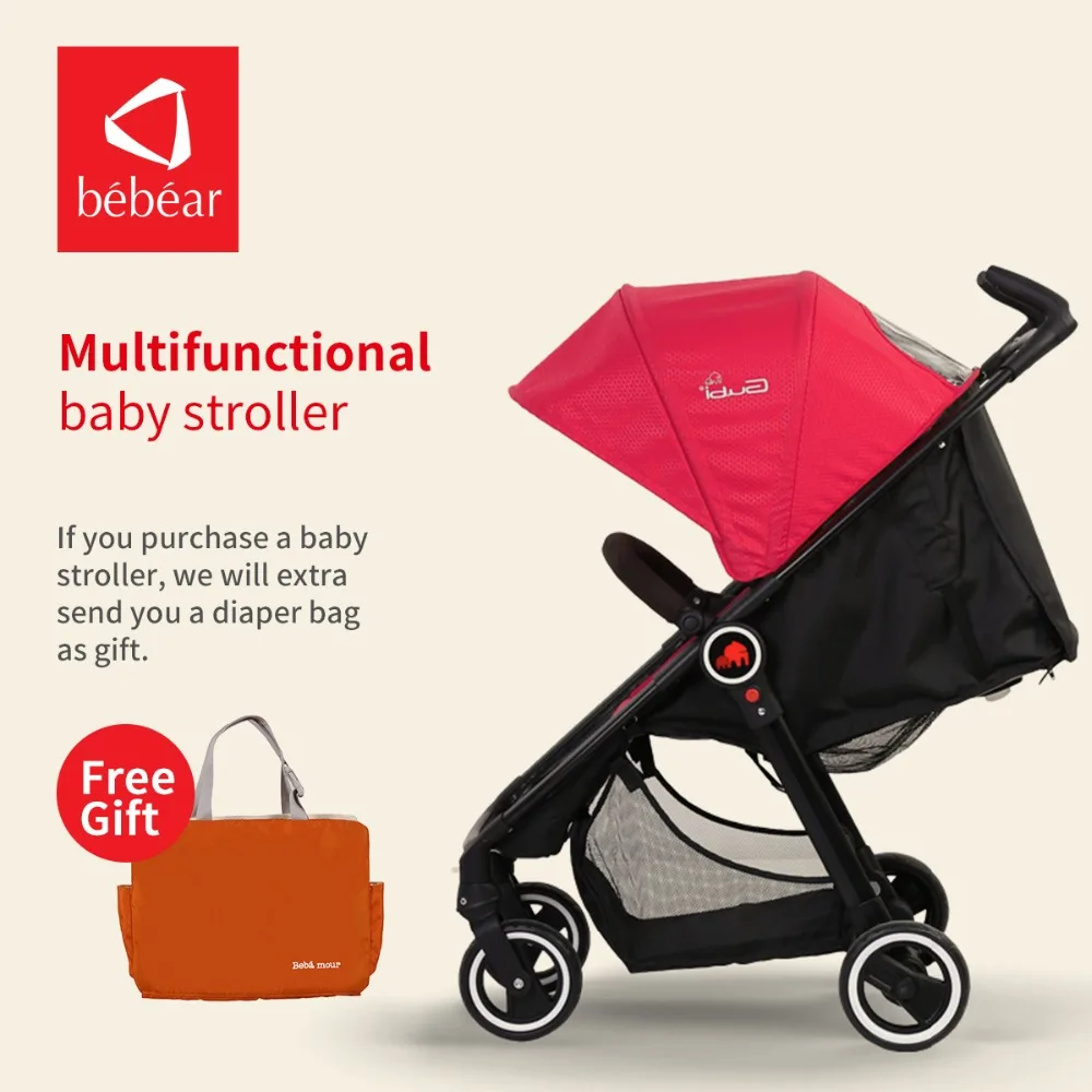 Bebear Luxury Baby Stroller Steering Wheel Car Portable Lightweight