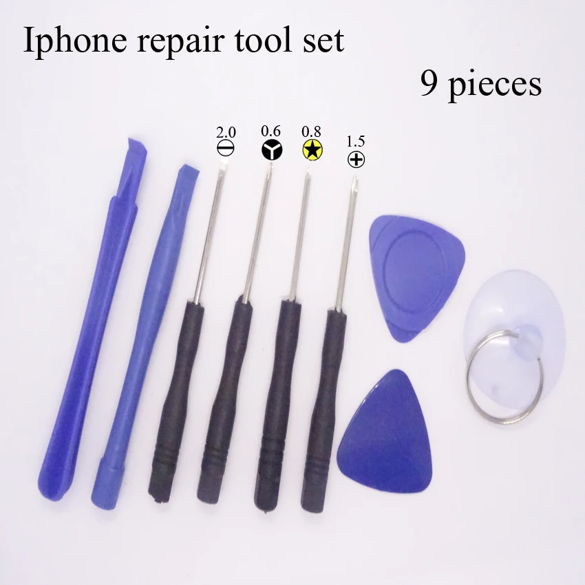

Hot selling 9 in 1 Mobile Phone Repairing Tool Kit Spudger Pry Opening Tool LCD Repair Tools with screwdrivers for Iphone tool