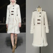 Fur Coat New Arrival Faux Slim Sale Mandarin Collar Embroidery Long 2016 New Winter Fashion Retro Lambswool Stitching Overcoat