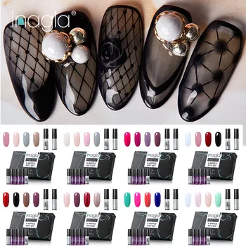 

Inagla Set For Manicure Nail Kit Set Gel Varnish Set 4 Color Gel+Base and Top Coat UV Gel Polish Gel Varnish Nail Polish Set