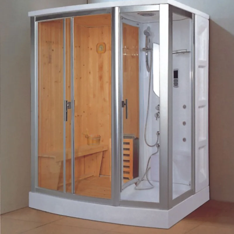 Aluminum frame glass door shower sauna steam room combination