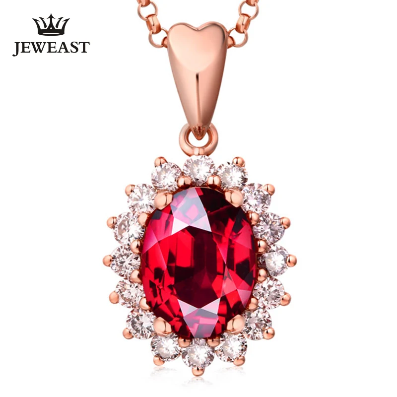 

Natural ruby 18K Pure Gold Pendant Real AU 750 Solid Gold Upscale Trendy Classic Party Fine Jewelry Hot Sell New 2019