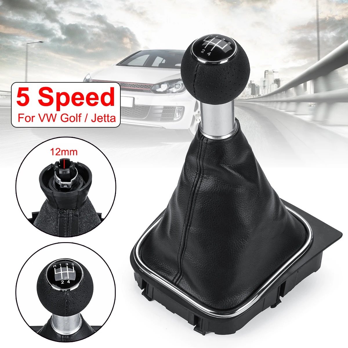 5 Speed Car Gear Shift Lever Stick Gaiter Boot Cover for Volkswagen/VW Golf 6 MK5 MK6 Jetta 2005