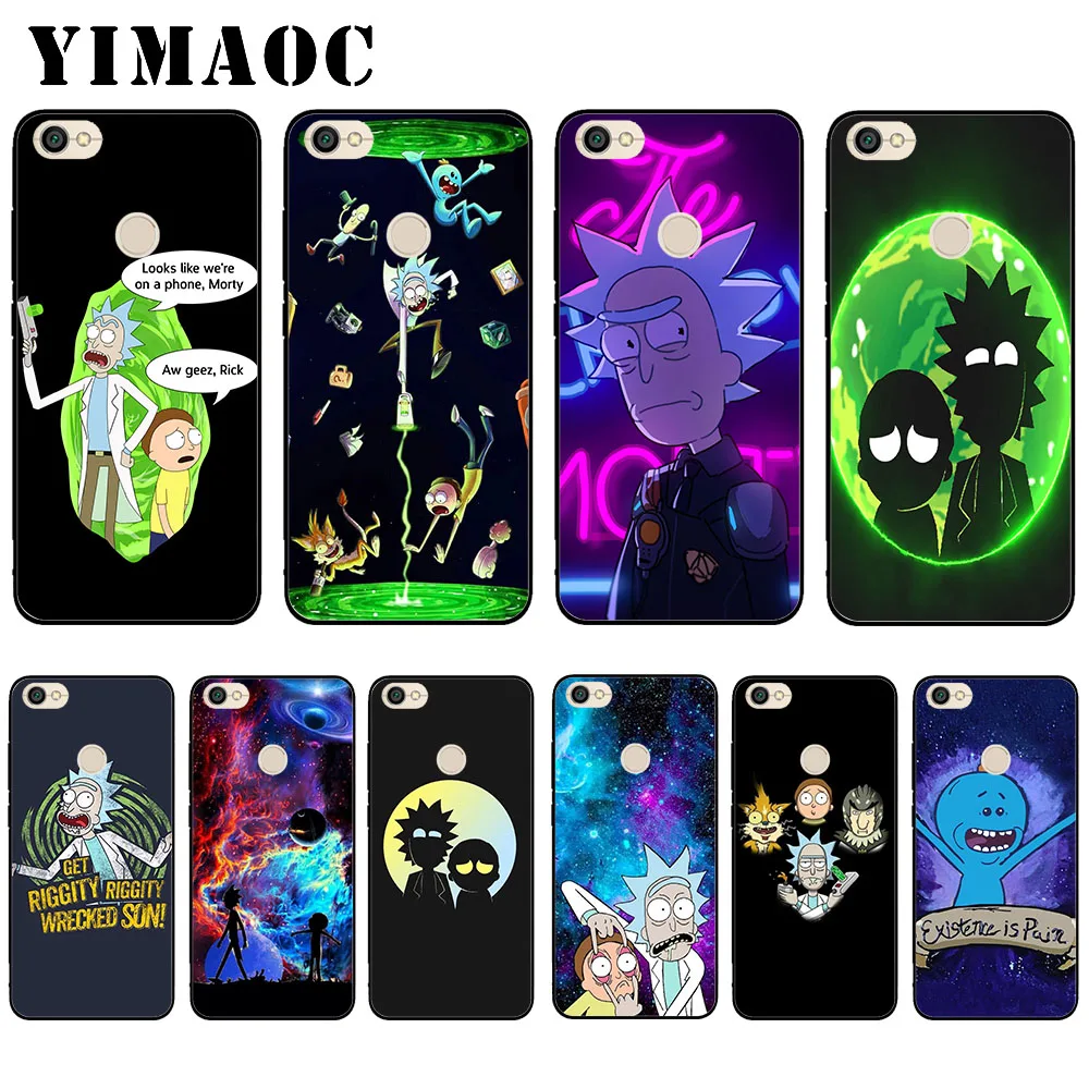 

YIMAOC Cartoon Rick And Morty Black Soft Silicone Case for Xiaomi Redmi Note 6 Pro 7 Pro S2 Go Cover