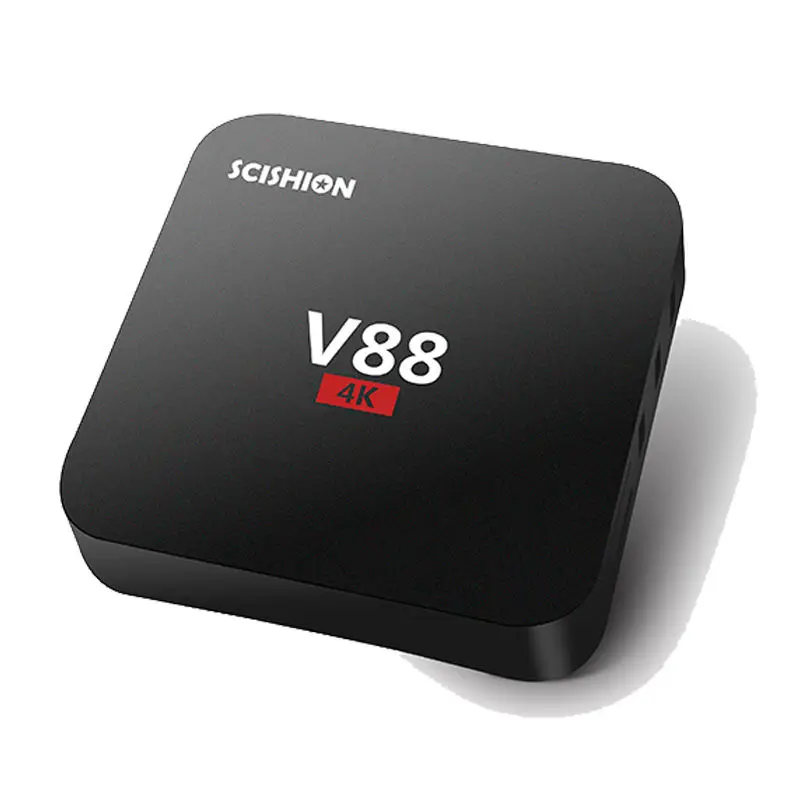 Приставка Смарт ТВ V88 4K Android 6 0 Rockchip 3229 1 ГБ/8 ГБ 4 USB 2 4G Wi Fi четырехъядерный процессор