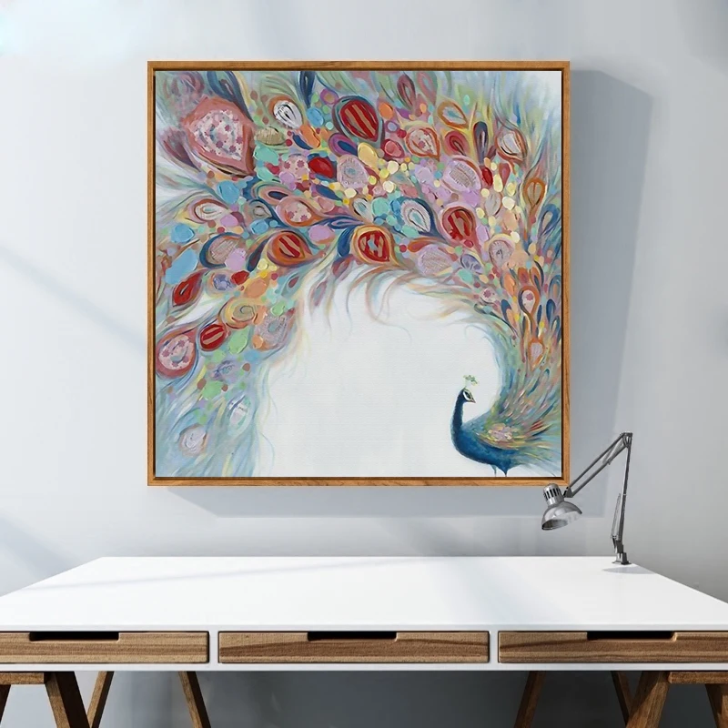 

Needlework,DIY DMC Cross stitch,Set For full embroidery kit,colorful peacock flower print pattern cross-stitch gift home decor