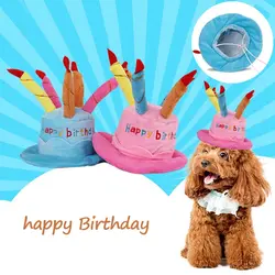 Pet Головные уборы для собак шапки Симпатичные шапки ко дню рождения для кошек и собак с свечи для торта дизайн с днем рождения декоративный