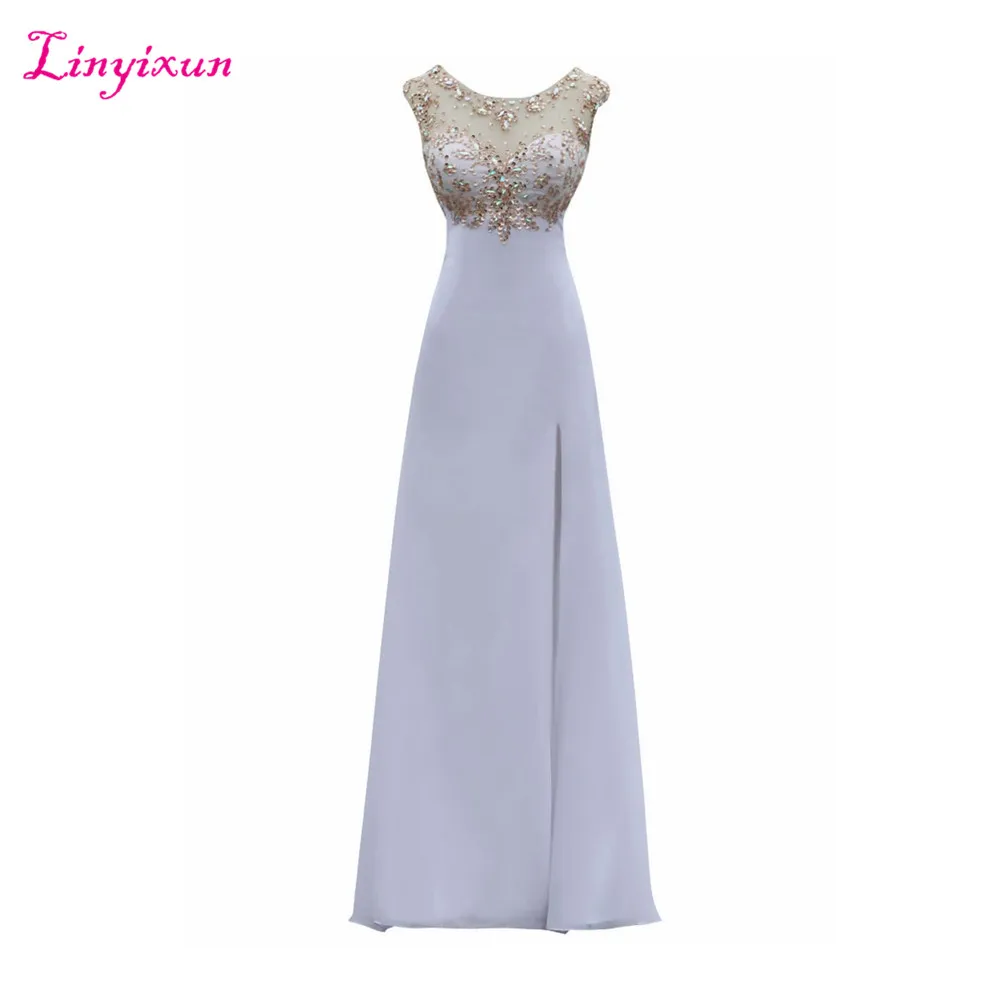 Linyixun настоящая фотография белые vestido de festa платья для выпускного со стразами 2017