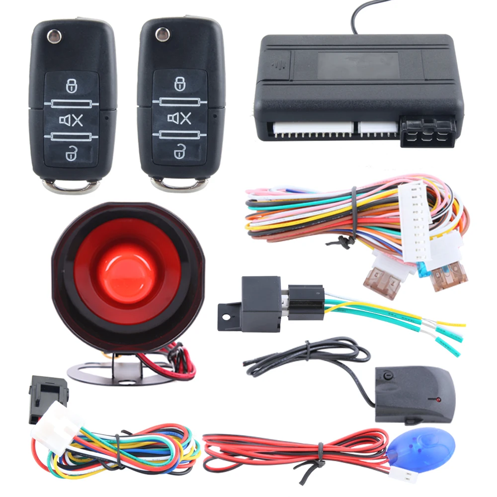 Universal version one way car alarm system with remote engine start