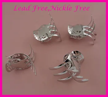 

5PCS silver 4.5cm 1.75" Shiny Large Filigree Metal Hair Claws clamp hairgrips at lead free,nickle free,jaw hair clips Grip