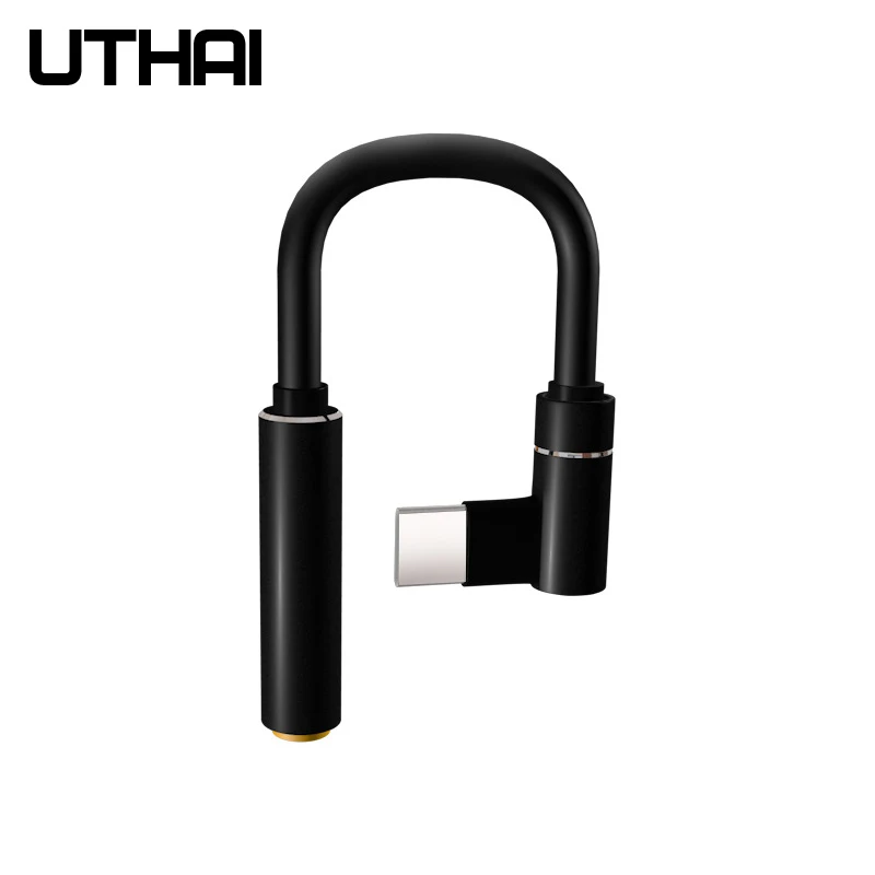 UTHAI C32 Тип C 3,5 наушники USB C до 3,5 мм AUX адаптер для наушников для huawei mate 20 P30 pro Xiaomi Mi 6 8 9 SE аудио кабель