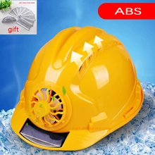 Летний солнечный вентилятор шлем ABS Материал работа анти-клещи Строительная площадка дышащий солнцезащитный солнечный генератор энергии защитный шлем