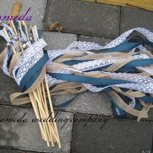 Деревенские Свадебные аксессуары: мешковины, кружева и ленты с колокольчиками-пользовательские цвета-ленточные стримеры-набор из 50