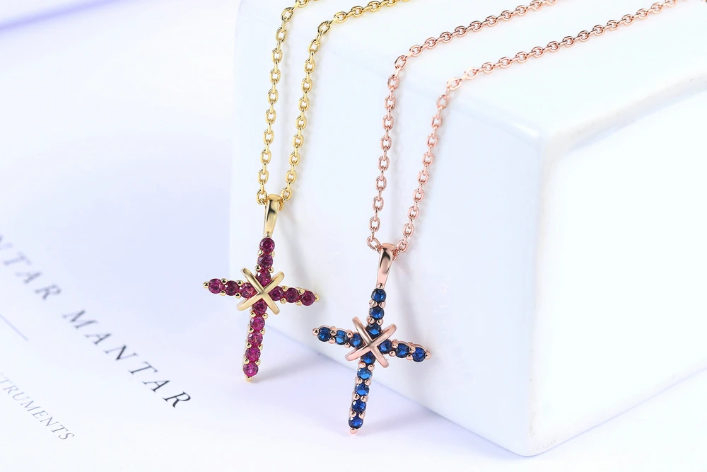ZHOUYANG ожерелье с крестом, розовое золото, ожерелье с подвеской, CZ ювелирные изделия для женщин и мужчин, вечерние, ZYN451