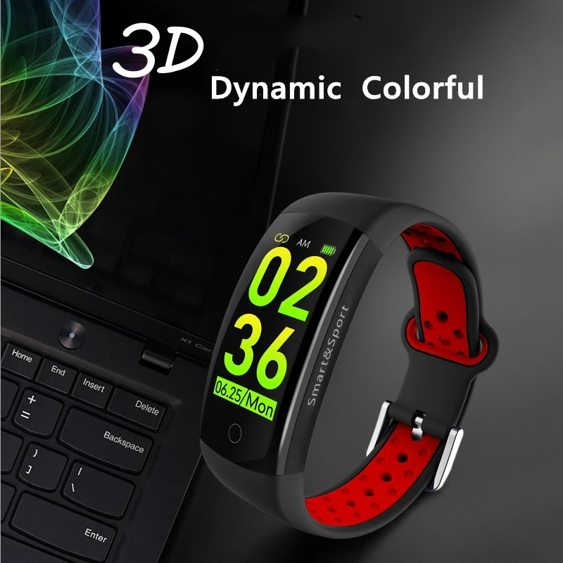 

Bluetooth Watch Smart bracelet watch 3D UI dynamic heart rate blood pressure monitoring IP68 waterproof Sports WatchBand Q6S