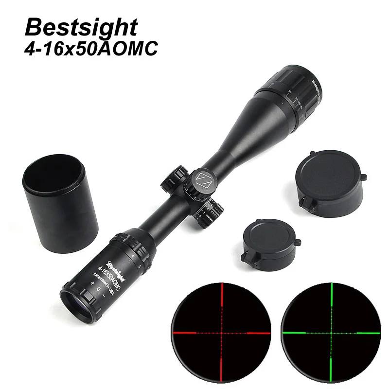 

Bestsight 4-16x50 AOMC Hight Quality Tactical Adjustable Riflescope for Outdoor Hunting with Rail Mounts