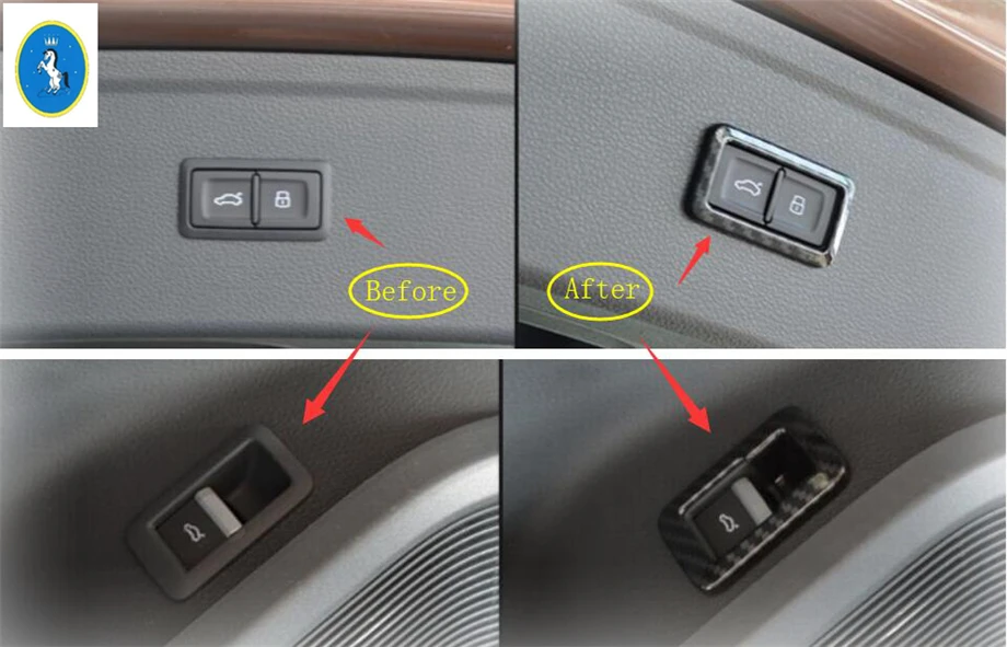 

Yimaautotrims Auto Accessory Rear Tail Trunk Tailgate Door Button Switch Cover Trim 2 Piece Fit For Audi Q5 2018 2019 ABS