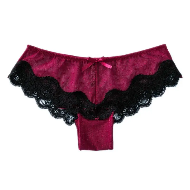 Low Rise Knickers Hollow Briefs Comfy Breathable Summer Ultra Thin Underwear Lace Panties Lady