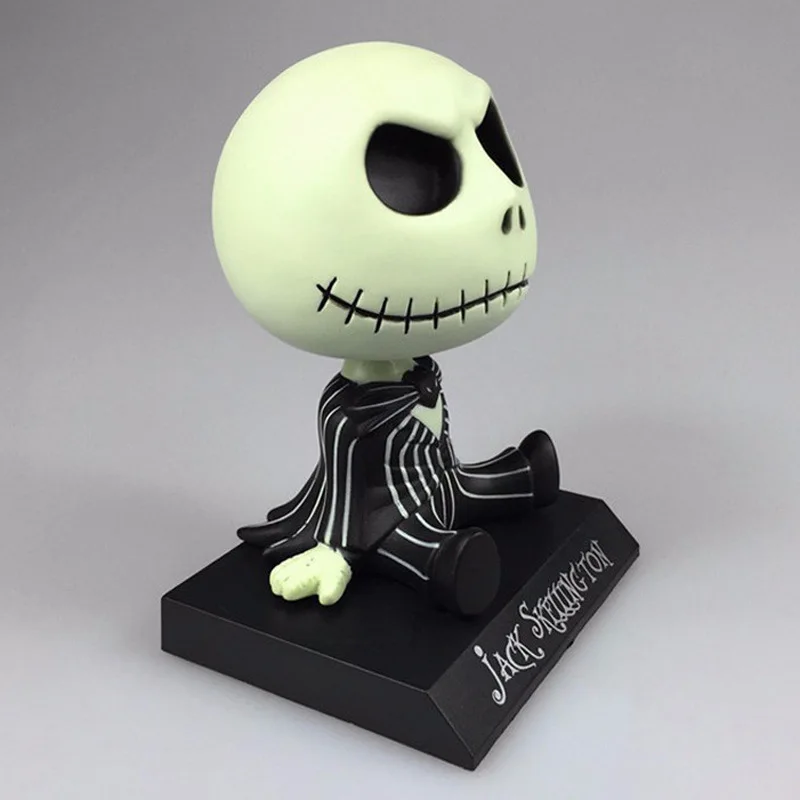 

10cm The Nightmare Before Christmas Jack Wacky Wobbler Bobble Head PVC Action Figure Toy with Opp Bag