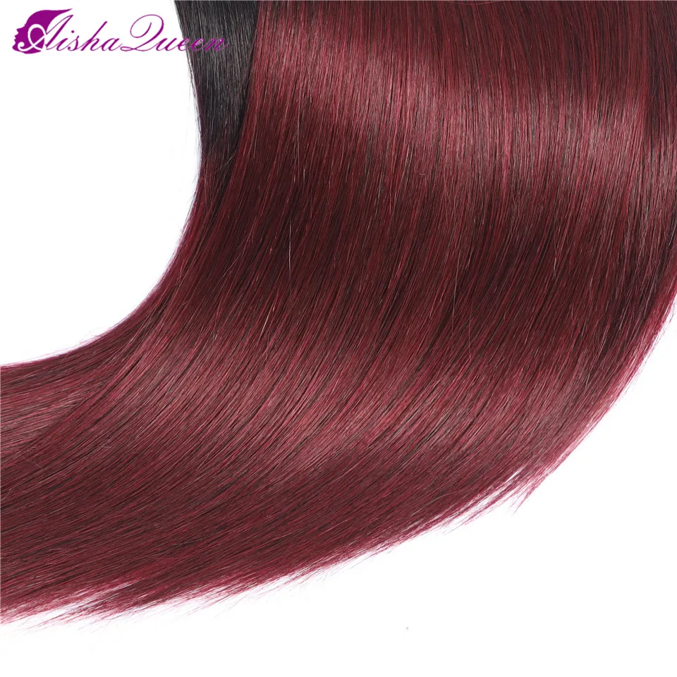 Aisha Queen Peruvian Straight Hair Weave Bundles 1B/99J Burgundy Two Tone Ombre Human Hair Bundles Remy Hair Extensions Aisha Queen Peruvian Straight Hair Weave Bundles 1B/99J Burgundy Two Tone Ombre Human Hair Bundles Remy Hair Extensions