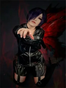

Anime Tokyo Ghoul Kirishima Touka uniform Tokyo Ghoul halloween Cosplay costumes for women full set coat+ skirt + stockings