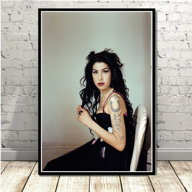 Картина маслом на холсте Amy Winehouse музыка ПЕВЕЦ звезда поп плакатный принт женщина пользовательское искусство настенные картины для гостиной домашний декор - Цвет: Бургундия