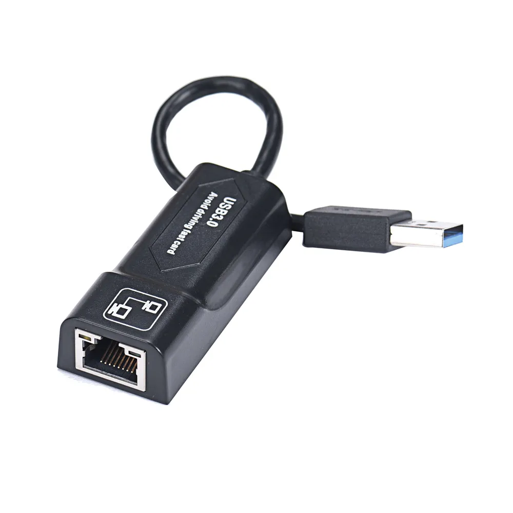 Горячая продажа черный 1 шт. USB 3,0 10/100/1000 Мбит/с Gigabit Ethernet RJ45 внешняя сетевая карта беспроводной локальной сети в комплект поставки входит