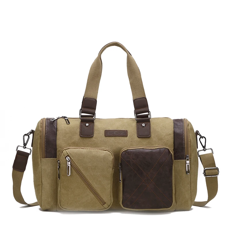 CROSS OX Men Canvas Bucket Handbag Crossl Bag Travel Mens Luggage Bags Men Big Capacity Canvas Bags 14 Laptop Bag HB8008