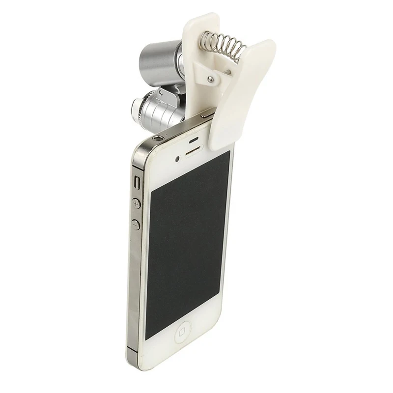 

New 60X Mobile Optical Zoom Magnifier Universal Mobile Phone Microscope Macro Lens Micro Camera Clip LED Lenses For Mobile Phone