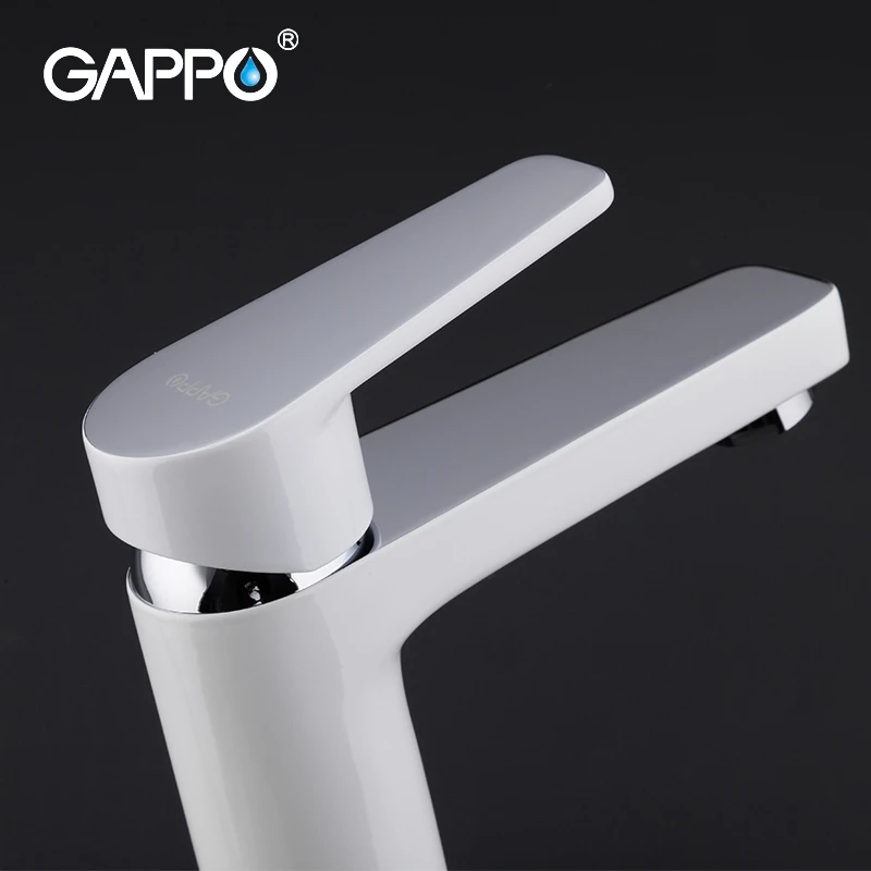 Online Gappo weiß küche armaturen Weiß Bad Becken Wasserhahn Leuchte Messing Moderne Waschbecken Tap Wc Wasser Becken Waschbecken Wasserhahn Bad Waschbecken
