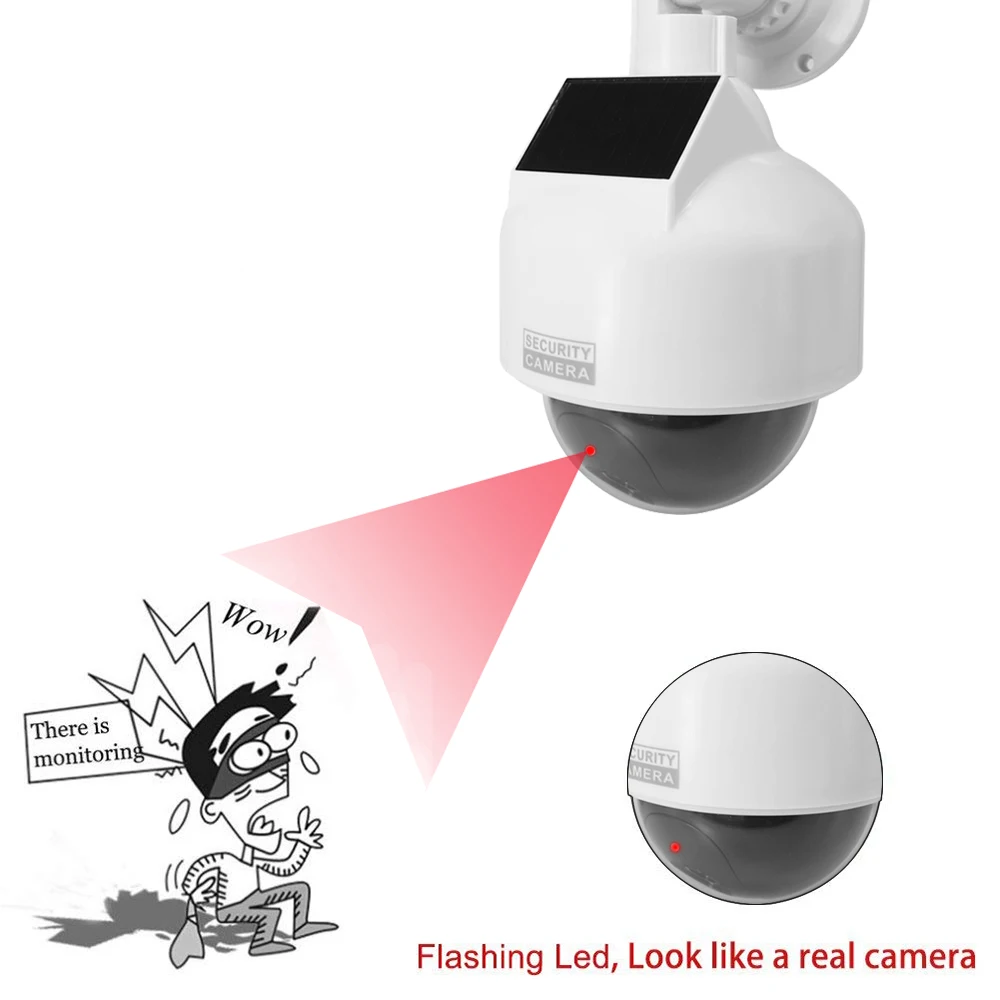  Newest Solar Power Fake Camera Dummy Outdoor Indoor Dome Waterproof Simulate Security Camera Led Li - 32973581455