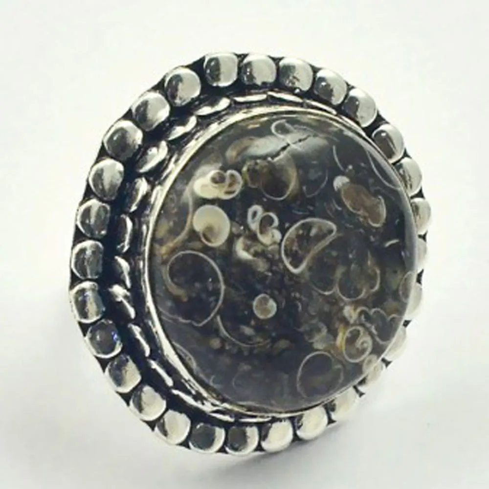 

Turtella Jaspers Ring Silver Overlay over Copper , Size: 7, R4411