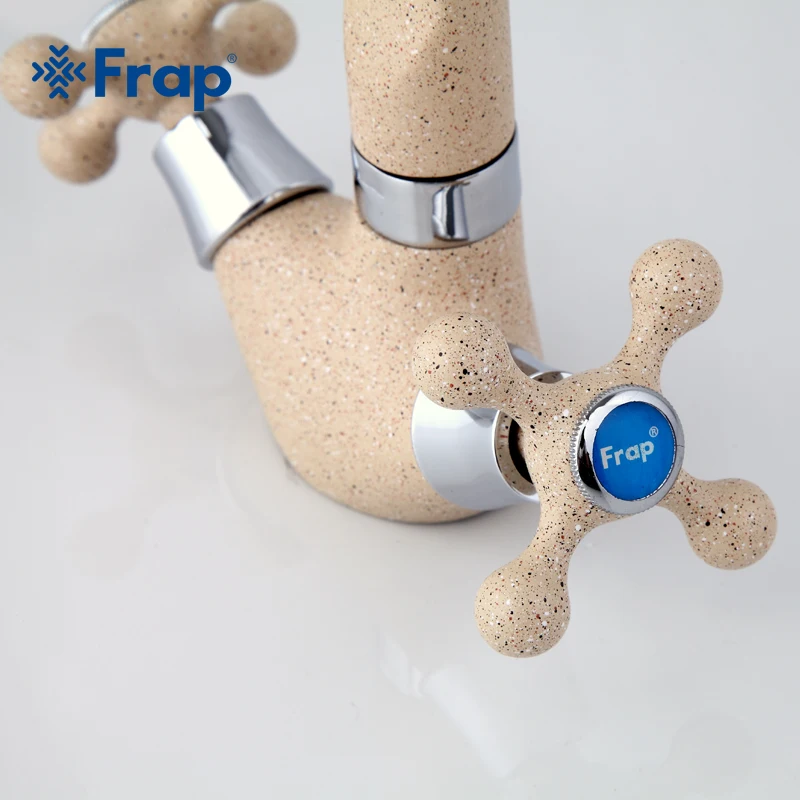 Günstig Frap Multicolor Spray Malerei Küche becken Wasserhahn Einzigen loch Moderne design zwei griff Kalt und warmwasser hahn F5408 7  8 10 21