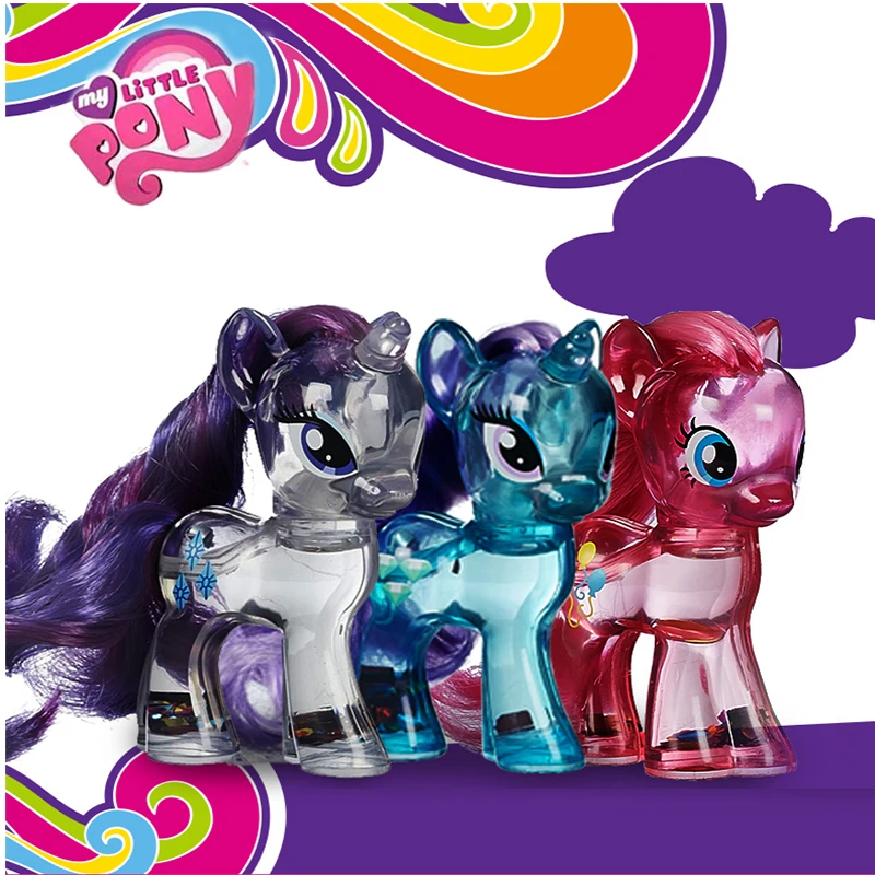 Оригинальный бренд My Little Pony Crystal clear Rainbow Dash Пинки редкость игрушечные лошадки ПВХ фигурку Коллекционная модель куклы для обувь девочек