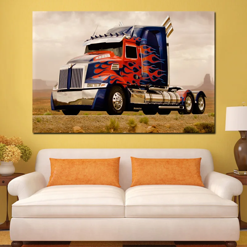 

super Trucks KD445 Living room home wall modern art decor wood frame fabric posters prints