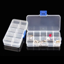 Boîte plastique à 10 fentes compartiment réglable | Bijoux collier, transparent boîte de rangement, étui support artisanat organisateur offre spéciale livraison gratuite